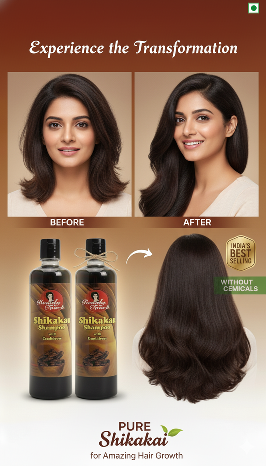 Beauty Touch Pure Shikakai Shampoo with Conditioner – India’s Best-Selling Herbal Hair Cleanser (No Chemicals)