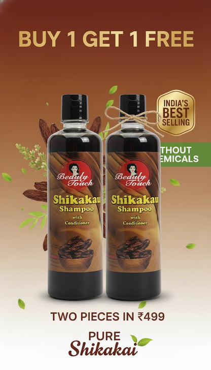 Beauty Touch Pure Shikakai Shampoo with Conditioner – India’s Best-Selling Herbal Hair Cleanser (No Chemicals)
