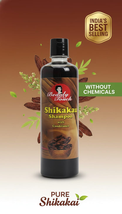 Beauty Touch Pure Shikakai Shampoo with Conditioner – India’s Best-Selling Herbal Hair Cleanser (No Chemicals)